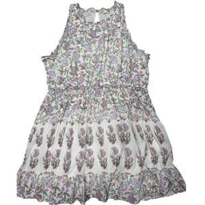 Celina Moon Women's High Neck Floral Spring Mini Dress with Ruffles Size XL